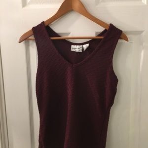 Woman’s burgundy tank top